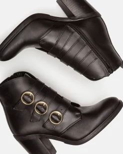 Clearance Heeled Ankle Boot TOURS-005 Black Ankle Boots