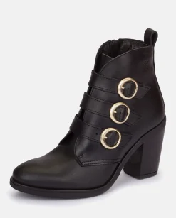 Clearance Heeled Ankle Boot TOURS-005 Black Ankle Boots