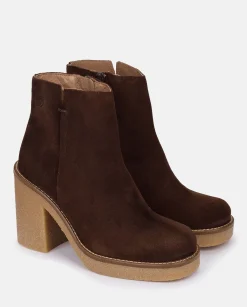 Online Heeled Ankle Boots GELA-001 Brown Ankle Boots