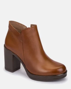 Fashion Heeled Ankle Boots PILSEN-004 Brown Ankle Boots