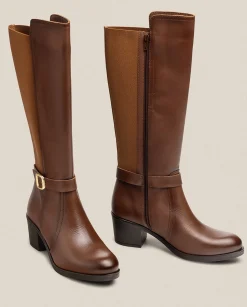 Cheap Heeled Boot LILLE-015 Brown Boots