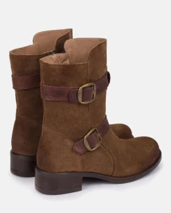 Flash Sale Heeled Booty MONS-003 Brown Ankle Boots