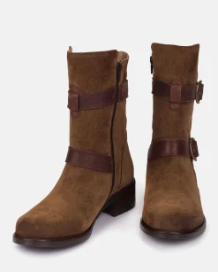 Flash Sale Heeled Booty MONS-003 Brown Ankle Boots