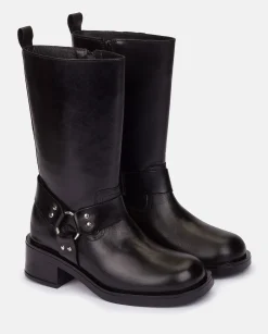Store Heeled Booty SPA-003 Black Ankle Boots|Boots