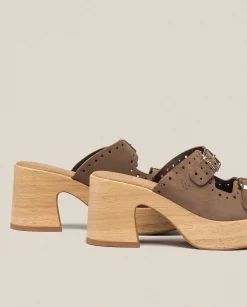 Outlet Heeled Sandal BONAI-003 Brown Heeled Sandals