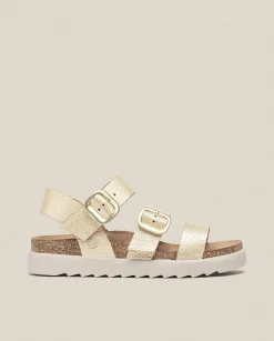 Cheap Platform Sandal TUNEZ-127 Golden Platform Sandals