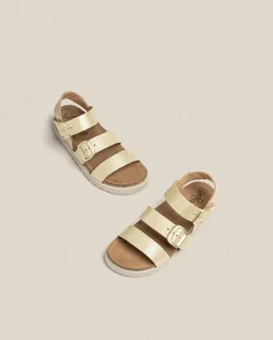 Cheap Platform Sandal TUNEZ-127 Golden Platform Sandals