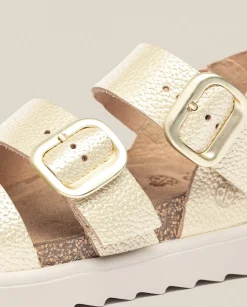 Cheap Platform Sandal TUNEZ-127 Golden Platform Sandals