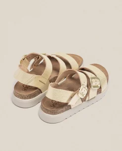 Cheap Platform Sandal TUNEZ-127 Golden Platform Sandals