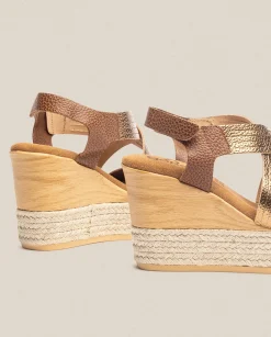 Online Sandalia De Cuña Mey 003 Marron Wedge Sandals