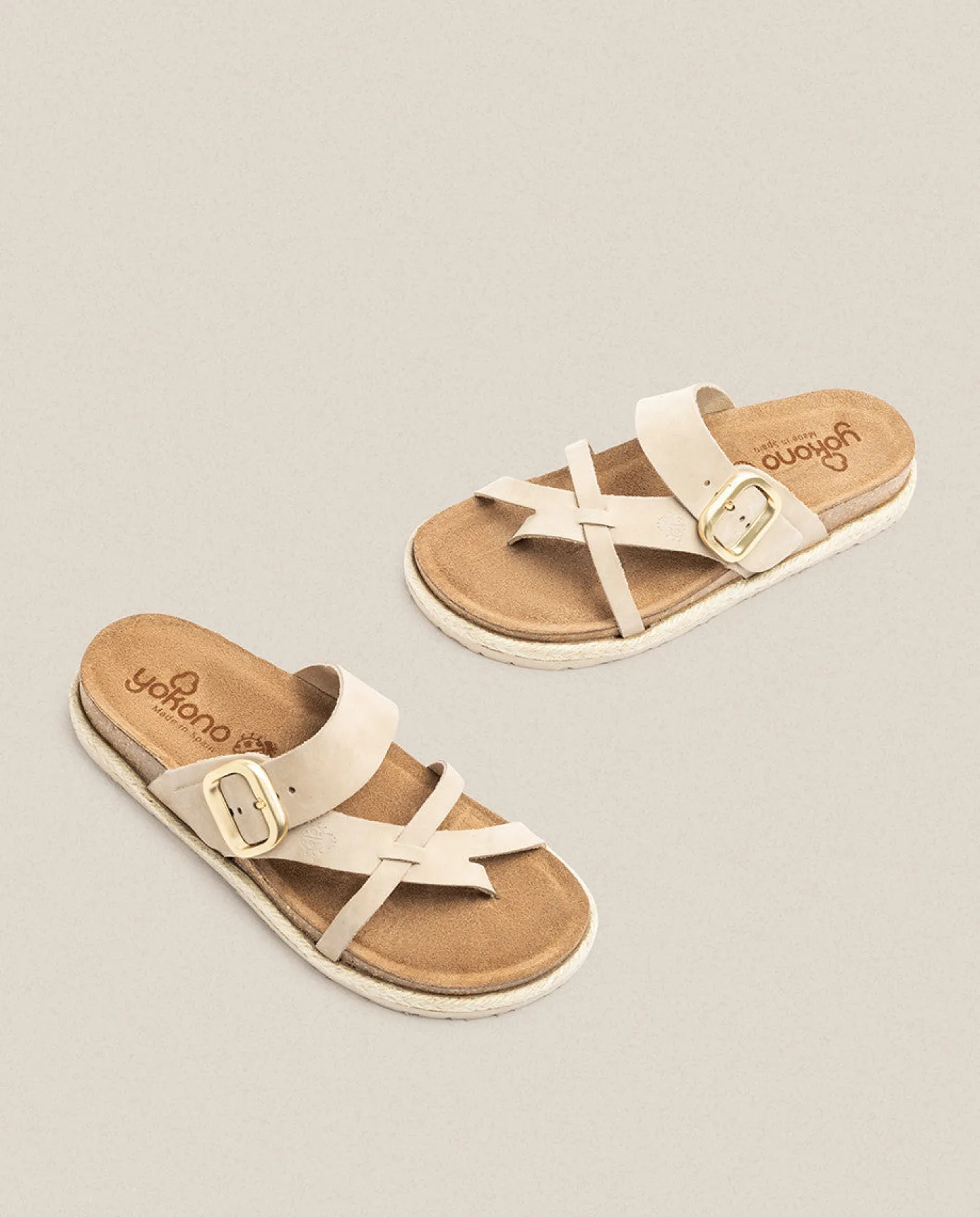 Sale Sandalia Plana Arena 003 Beige Flat Sandals