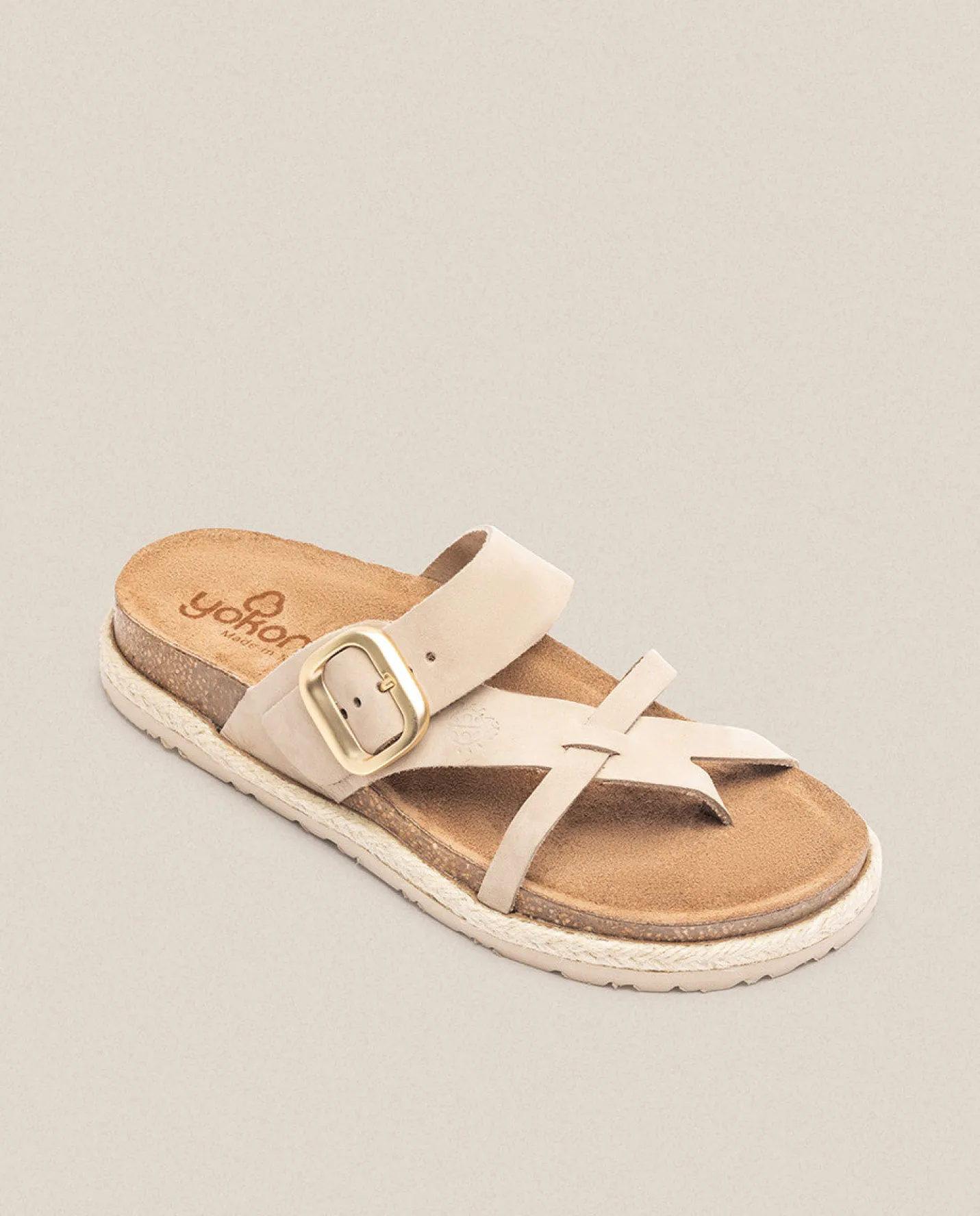 Sale Sandalia Plana Arena 003 Beige Flat Sandals