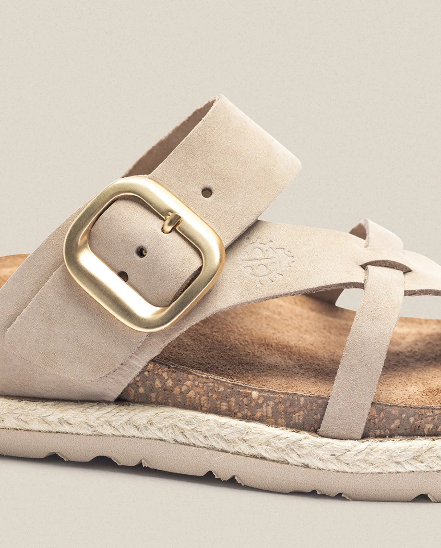 Sale Sandalia Plana Arena 003 Beige Flat Sandals