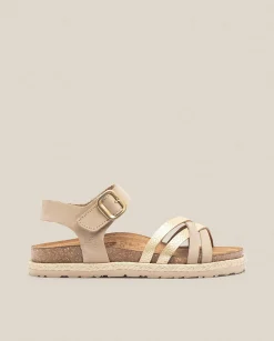 Hot Sandalia Plana Arena 001 Beige Flat Sandals