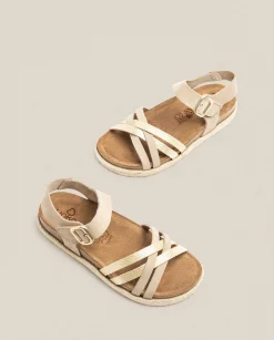 Hot Sandalia Plana Arena 001 Beige Flat Sandals