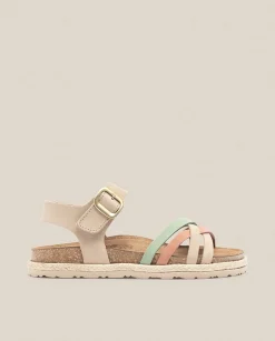Online Sandalia Plana Arena 001 Beige Flat Sandals