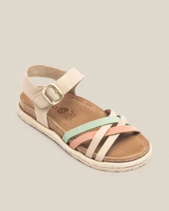 Online Sandalia Plana Arena 001 Beige Flat Sandals