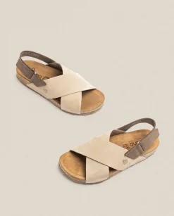 Cheap Sandalia Plana Jerba 134 Beige Flat Sandals
