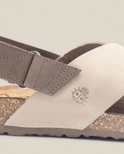 Cheap Sandalia Plana Jerba 134 Beige Flat Sandals