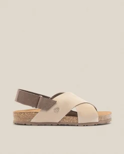 Cheap Sandalia Plana Jerba 134 Beige Flat Sandals
