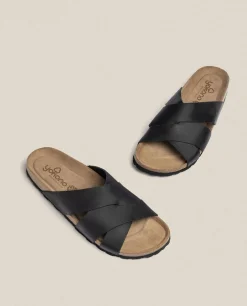 Clearance Sandalia Plana Macam 217 Negro Sandals