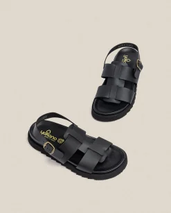 Hot Sandalia Plana Man 002 Negro Sandals