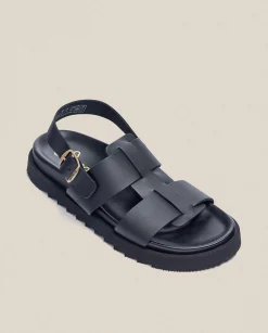 Hot Sandalia Plana Man 002 Negro Sandals