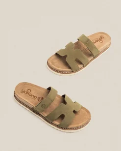 Sale Sandalia Plana Petra 125 Verde Flat Sandals