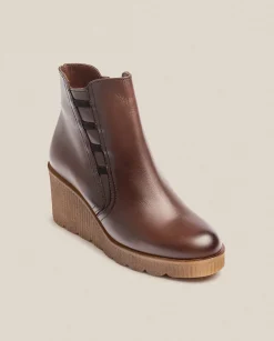 Online Wedge Ankle Boot MADONA-006 Brown Ankle Boots