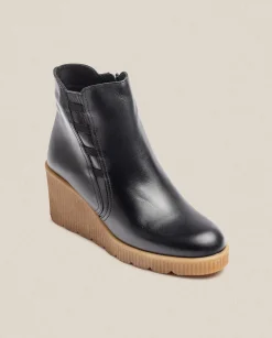 Cheap Wedge Ankle Boot MADONA-006 Black Ankle Boots