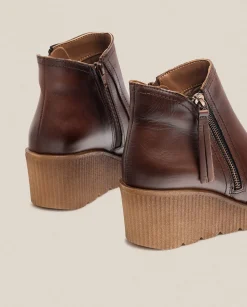 New Wedge Ankle Boot MADONA-007 Brown Ankle Boots