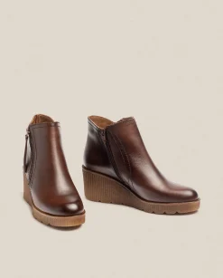 New Wedge Ankle Boot MADONA-007 Brown Ankle Boots