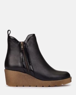 Shop Wedge Booty MADONA-002 Black Ankle Boots