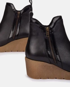 Shop Wedge Booty MADONA-002 Black Ankle Boots