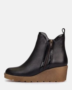 Shop Wedge Booty MADONA-002 Black Ankle Boots