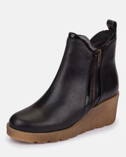 Shop Wedge Booty MADONA-002 Black Ankle Boots