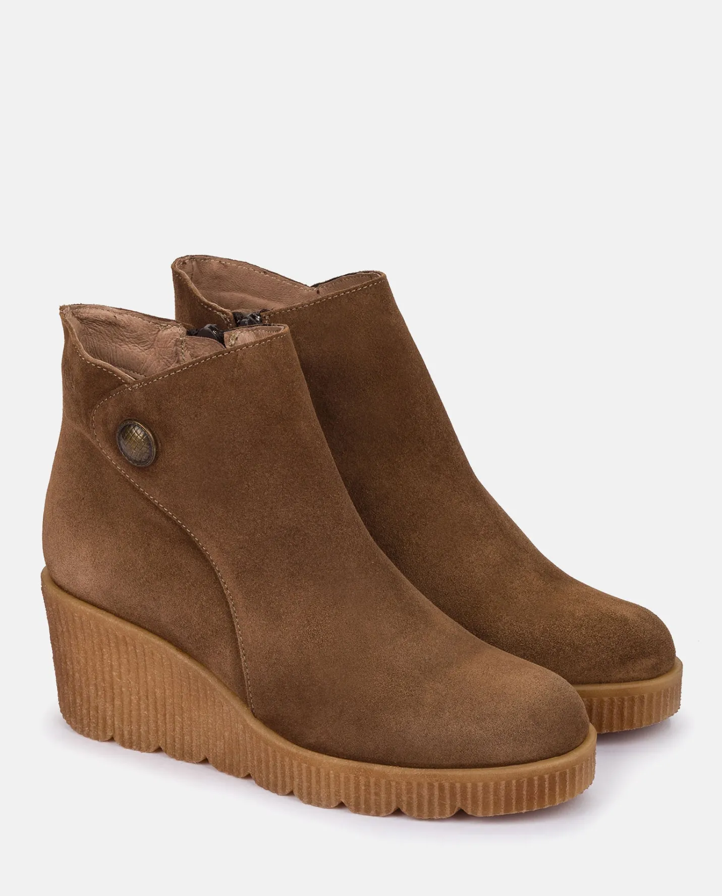 Fashion Wedge Booty MADONA-003 Brown Ankle Boots