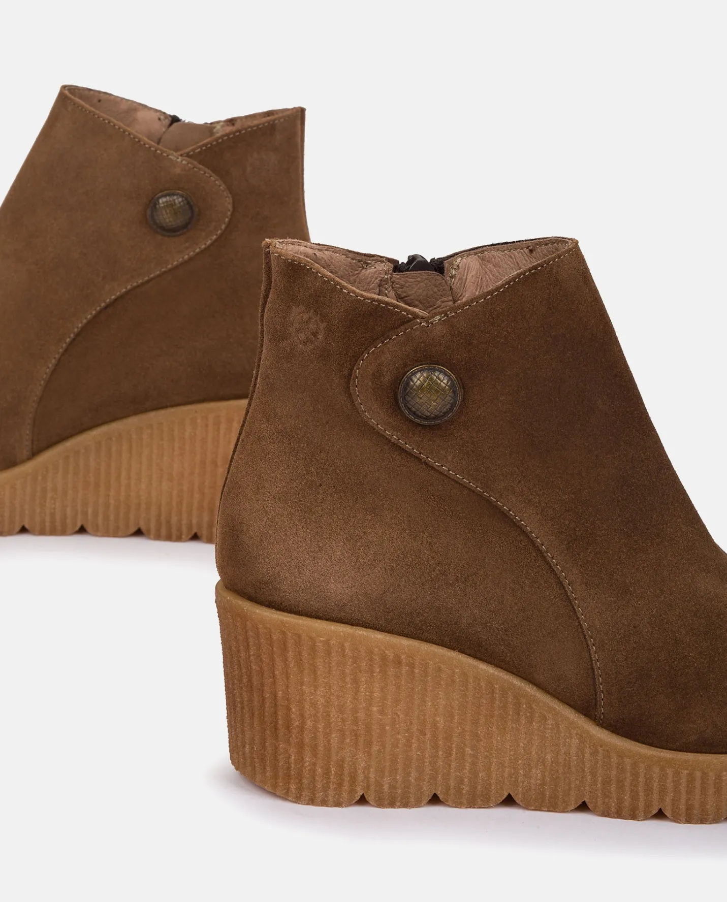 Fashion Wedge Booty MADONA-003 Brown Ankle Boots