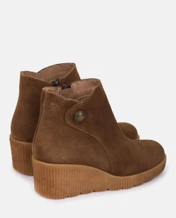 Fashion Wedge Booty MADONA-003 Brown Ankle Boots