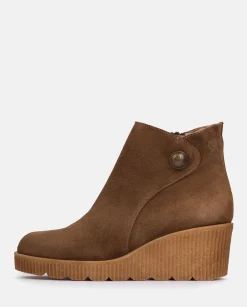 Fashion Wedge Booty MADONA-003 Brown Ankle Boots