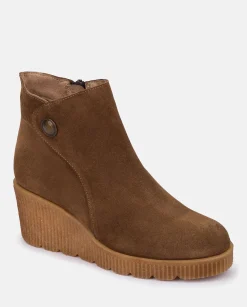 Fashion Wedge Booty MADONA-003 Brown Ankle Boots