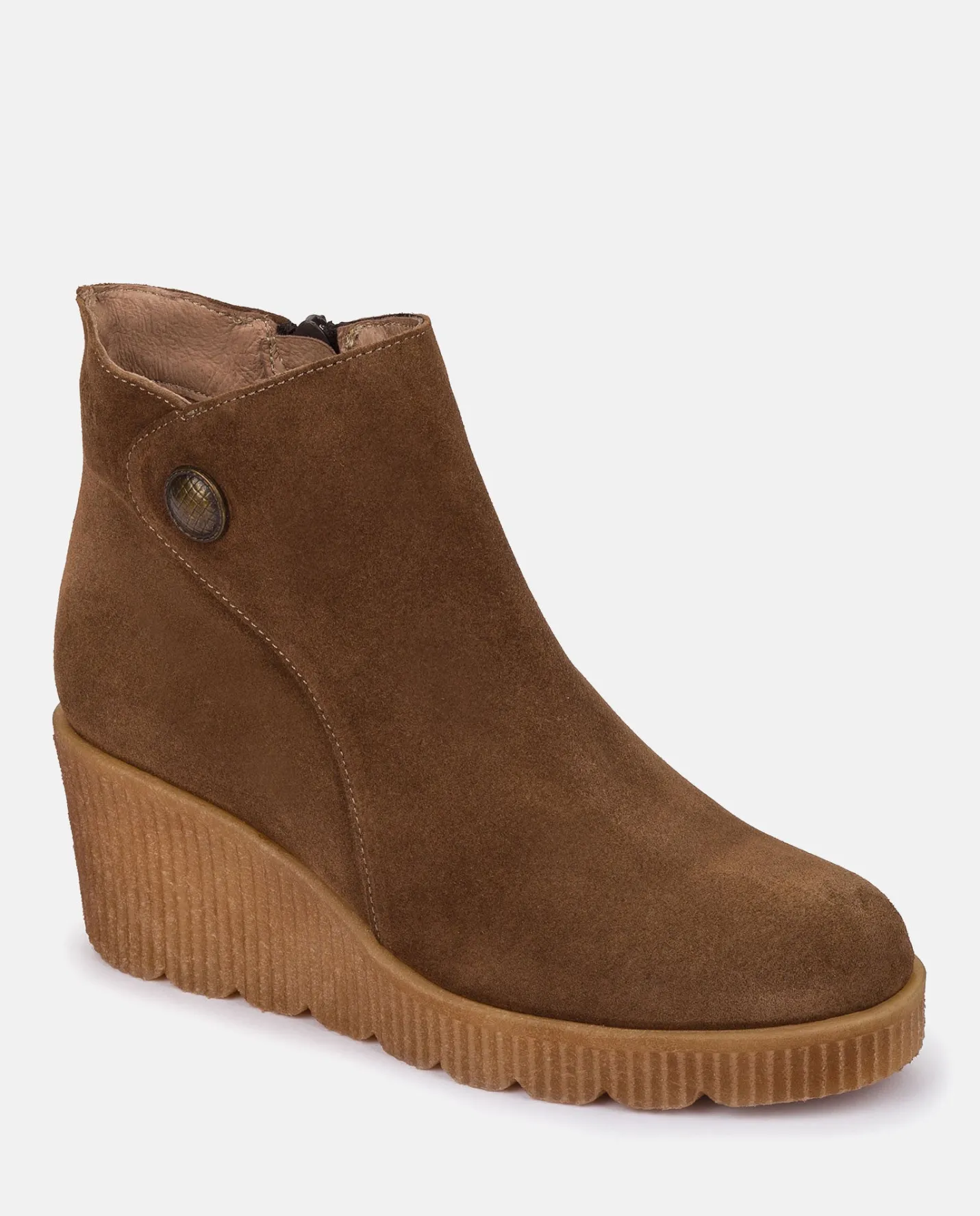 Fashion Wedge Booty MADONA-003 Brown Ankle Boots