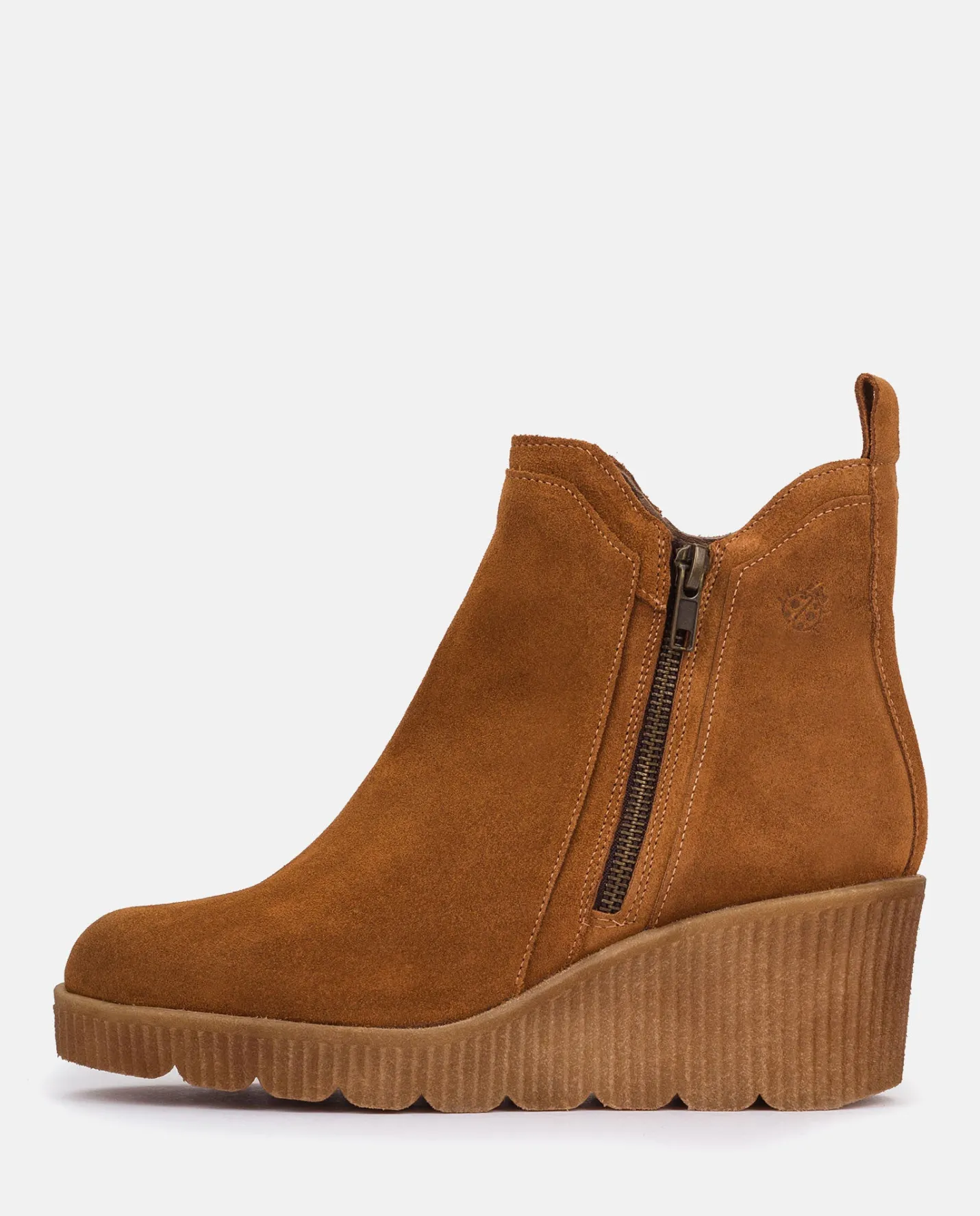 Best Wedge Booty MADONA-002 Leather Ankle Boots