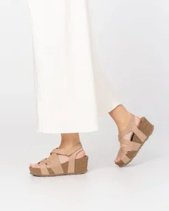 Sale Wedge Sandal BARI-303 Beige Wedge Sandals