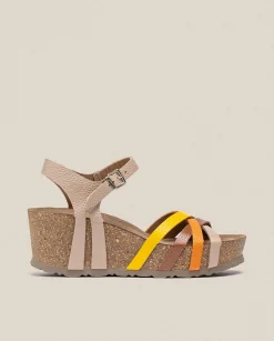 Cheap Wedge Sandal BARI-302 Beige Wedge Sandals