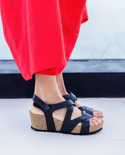 Best Sale Wedge Sandal BARI-303 Black Wedge Sandals