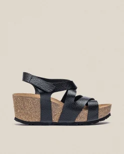 Best Sale Wedge Sandal BARI-303 Black Wedge Sandals