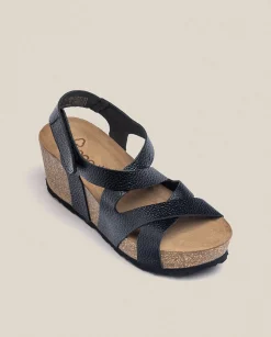 Best Sale Wedge Sandal BARI-303 Black Wedge Sandals