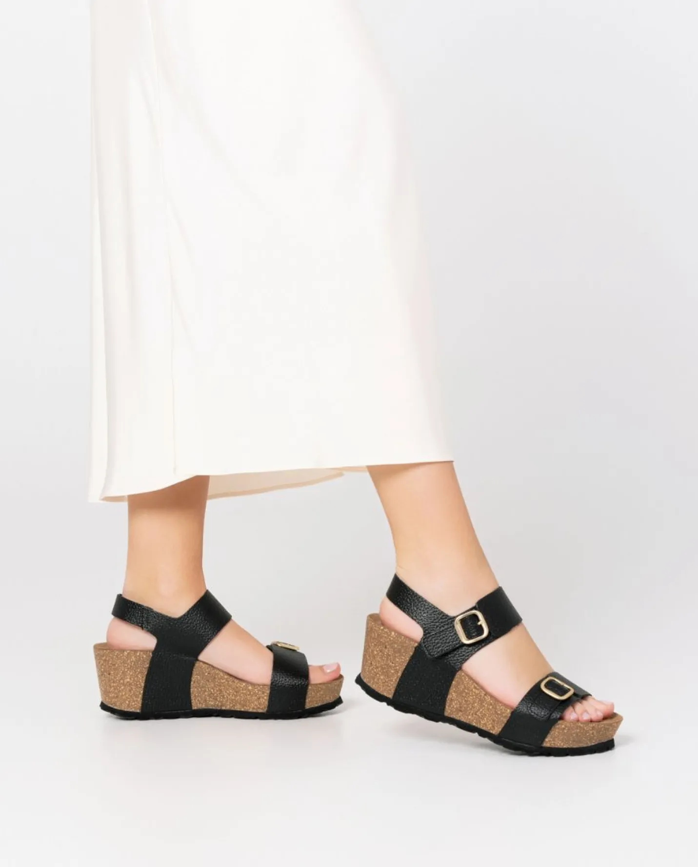 Store Wedge Sandal BARI-301 Black Wedge Sandals