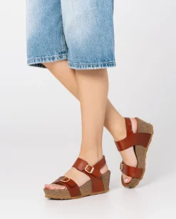 Fashion Wedge Sandal BARI-301 Brown Wedge Sandals